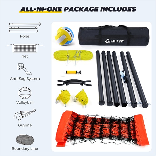 Patiassy Volleyball Net for Backyard Beach Outdoor with Pump and Carry Bag - Image 7