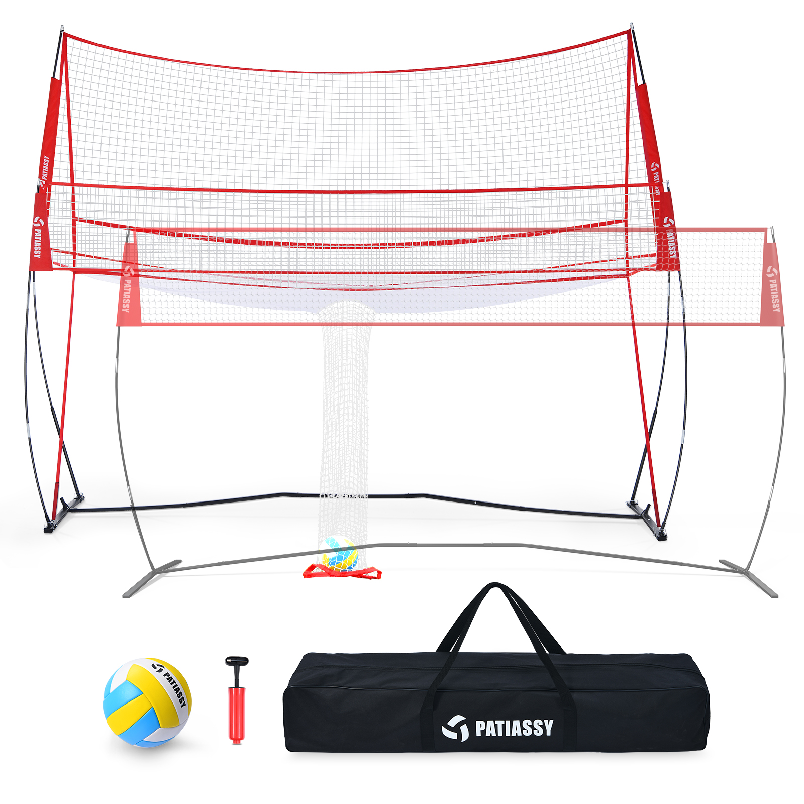 Patiassy Volleyball Training Equipment Net for Indoor Outdoor Use Volleyball Practice Net Great for Serving and Dunking Drills with Easy Setup