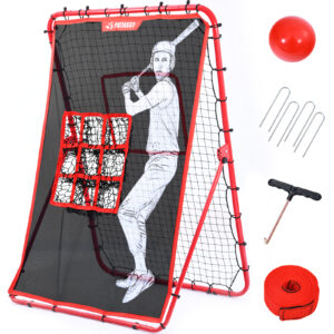 Patiassy Baseball Pitching Target and Rebounder Net 6®4ft- 2-in-1 Switch Hitter Pitch Trainer