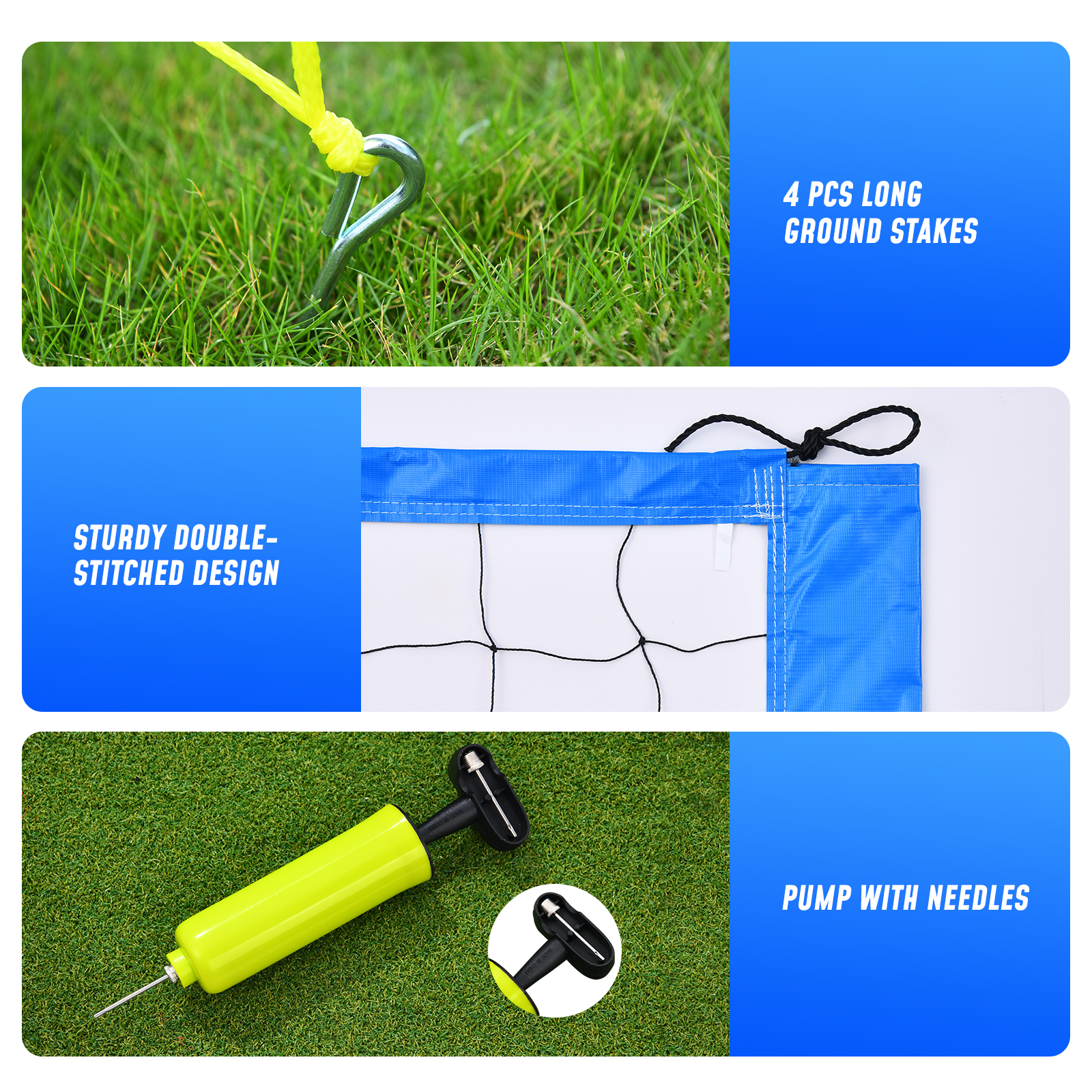Patiassy Professional Volleyball Net Outdoor, Portable Volleyball Set for Backyard with Net Tension Adjuster, Adjustable Height Poles, Volleyball, Boundary Line and Carry Bag - Image 5